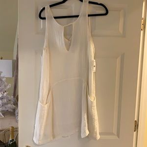 free people white linen dress NWT size small